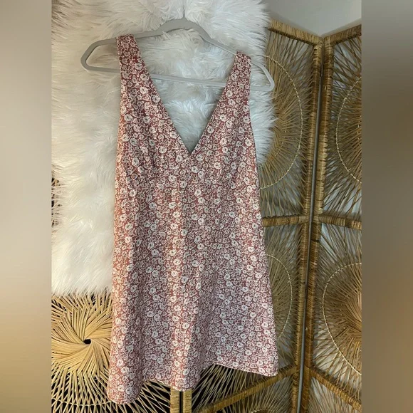 Rhythm Women’s Carmella Floral Print V-Neck Sleeveless Mini Dress A-Line Retro - Picture 5 of 14